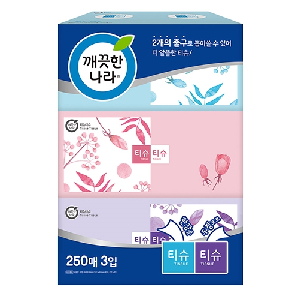깨끗한나라)티슈티슈 미용티슈(250매×3입)