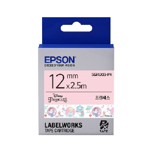 EPSON)라벨프린터리본 디즈니프린세스(SGR12OB)흰색/흑문자