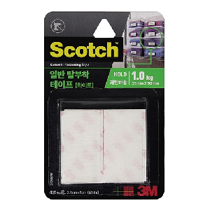 3M)스카치 일반형 탈부착 테이프 (2.5cm x 5cm 4쌍) 화이트