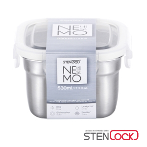 스텐락 네모 정사각밀폐용기 5호 530ml