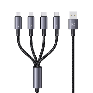 유삼스)4-in-1 15W 알루미늄 고속충전/데이터케이블 1.2m
