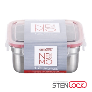 스텐락 네모 정사각밀폐용기 10호 1200ml