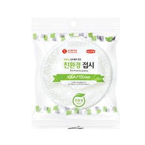 롯데이라이프 친환경접시100(탄산칼슘)_10개입