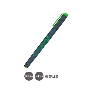 ⓓ제브라)옵텍스 형광펜(양쪽사용:3.8mm/0.8mm/연두)