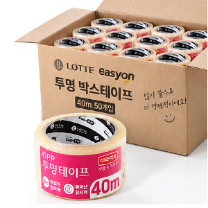 이지온 투명 박스테이프 48mm x 40m, 50개입