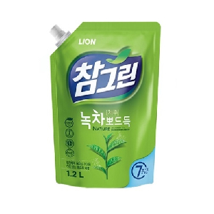라이온)참그린 주방세제 녹차뽀드득 1.2L (리필)