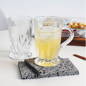 투명 유리 손잡이 물 아이스 커피 티 컵 잔 310ml