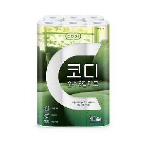 30롤) 쌍용 코디순수 3겹 데코 화장지 30m