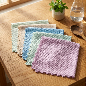 극세사 격자 세척 행주 25cmX25cm 컬러 랜덤 5장
