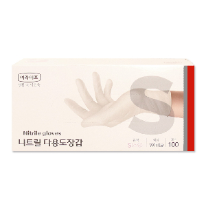 이라이프 니트릴장갑 S 100매 화이트