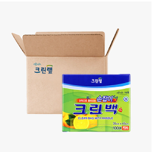 (BOX)크린백 손잡이형 35x45x100매 10개입