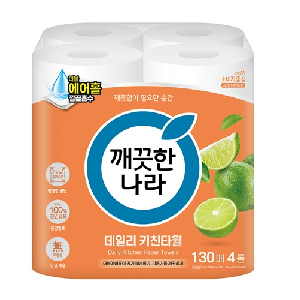깨끗한나라)데일리키친타올(130매X4롤)