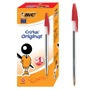 BIC)크리스탈볼펜(1.0mm/적/12개입)-일시품절