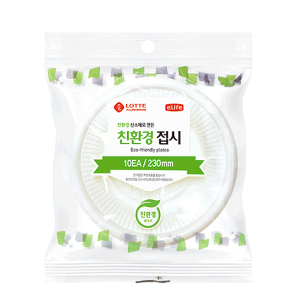 롯데이라이프 친환경접시230(탄산칼슘)_10개입