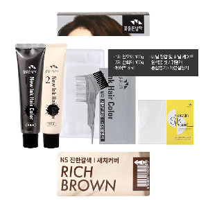 고급스러운 컬러 찰랑거리는 염색약 N5 진한갈색