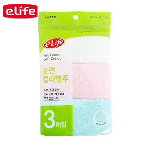 롯데 순면 칼라행주 24 x 28cm 3매입