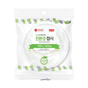 롯데이라이프 친환경접시140(탄산칼슘)_10개입