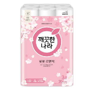 ★할인_깨끗한나라)3겹데코벚꽃로맨틱화장지(27M×30롤)